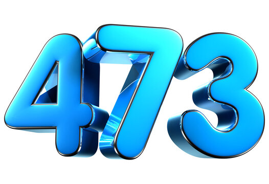 Blue number 473 3d illustration. Advertising signs. Product design. Product sales