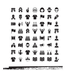 Fototapeta premium Football Fan Icons Set: Celebration, Team Spirit, and Game Day Symbols. A collection of diverse icons representing football fans, team spirit, and game day celebrations.