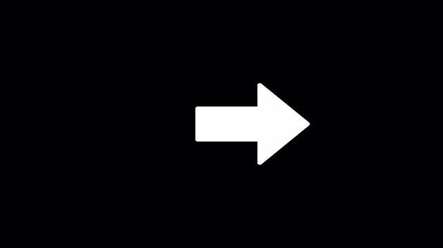  Arrow pointer icon animation on transparent background. 4k neon arrow video on a black background. Neon arrow sign. Set of neon arrows on white background with alpha channel in 4k. 