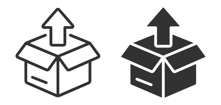 Package shipping icon collection, delivery, logistics and parcel dispatch symbols on transparent background