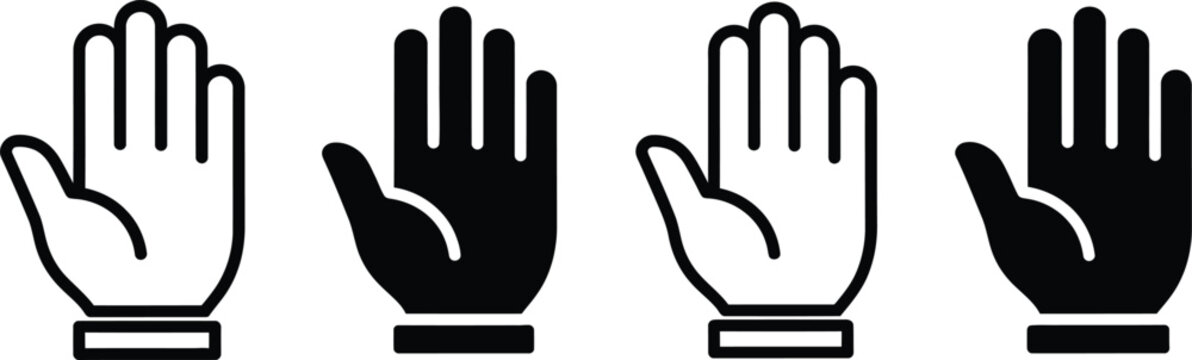 Hand showing different finger counting numbers from one to four step by step illustration Vector