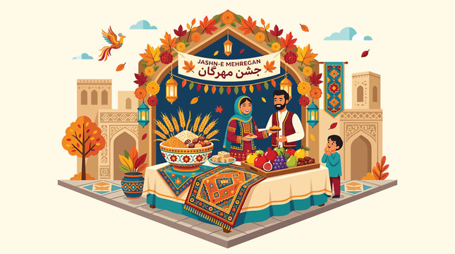 Vibrant Persian New Year Celebration Scene.