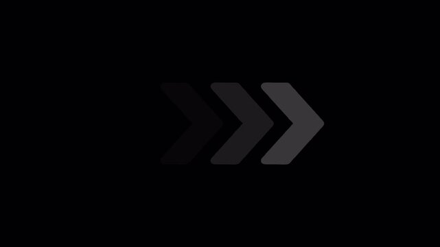  Arrow pointer icon animation on transparent background. 4k neon arrow video on a black background. Neon arrow sign. Set of neon arrows on white background with alpha channel in 4k. 