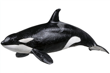 Fototapeta premium Orca Whale Full Body Portrait isolated on white background