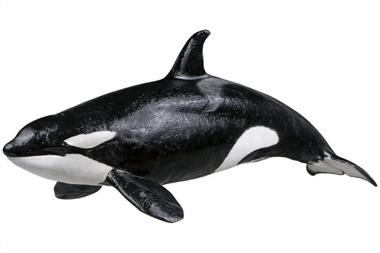 Orca Whale Full Body Portrait isolated on white background