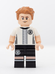 Naklejka premium Dortmund, Deutschland - 26. Mai 2026 - Lego Minifigur Fussballer als Symbolbild zur deutschen Nationalmannschaft und der Fussball Weltmeisterschaft