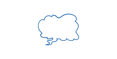 Fototapeta premium Minimal Rounded Speech Bubble Outline Doodle Vector Illustration