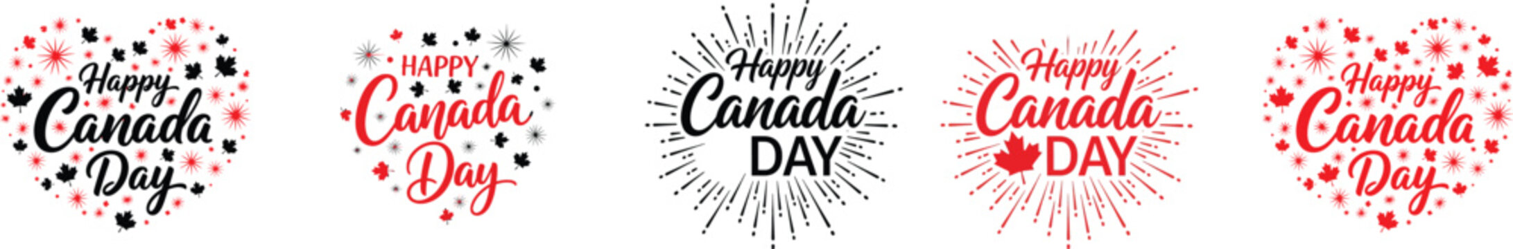 Canada day celebration logos and badges