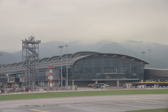April 24 2026 Hong Kong Airport Terminal Exterior Architecture View