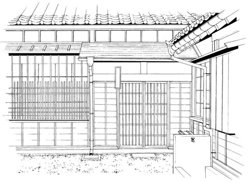 漫画風ペン画イラスト　明治大正_外観