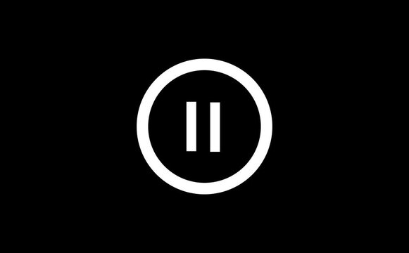Video, audio neon play button icon animation. glowing play button animation. Mouse clicking video play and pause button with chroma key, screen and alpha channel 4k