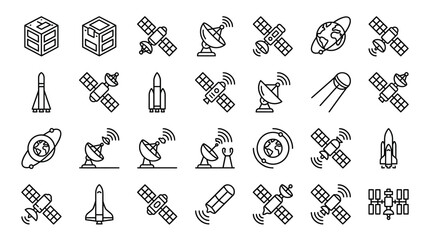 Satellite and Space Icons Collection. © Story