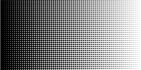 Dotted halftone gradient texture. Fading polka dot background. Repeating dot gradient pattern background. Faded black comic pop art overlay backdrop. Raster effect wallpaper. Eps10 © Haikal