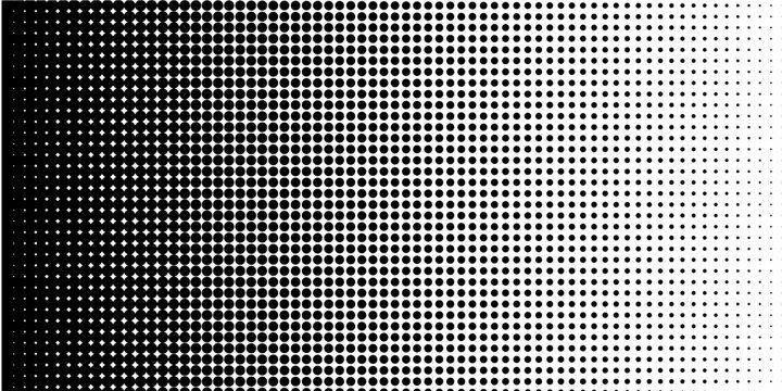 Dotted halftone gradient texture. Fading polka dot background. Repeating dot gradient pattern background. Faded black comic pop art overlay backdrop. Raster effect wallpaper. Eps10