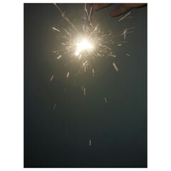 Festive Celebration Sparkler Burning Close Up Night Event Graphic Asset © Joya