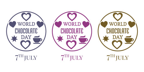 Obraz premium World chocolate day logos and badges