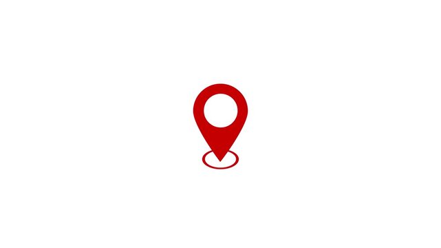 Map pointer icon with pin symbol for navigation and GPS map location markers, location tracker animation.