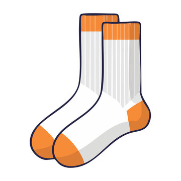 White and orange socks illustration