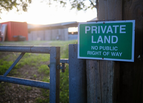 Private Land Sign In England