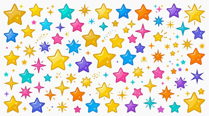 Obraz premium A collection of colorful stars for the concept of celebration and fun.