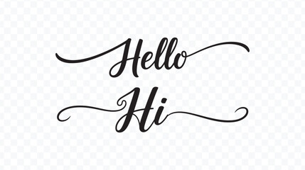 Hello, Hi calligraphy typography © SilhouetteNest
