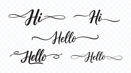 Hello, Hi calligraphy typography © SilhouetteNest