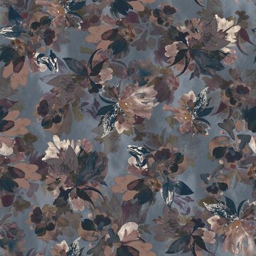 Abstract watercolour flower design new concept textile design seamless floral pattern design repeat pattern digital print design dark grey background stock design 