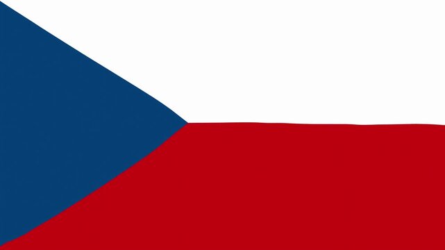 Waving Czech Republic National Flag 2D animation loop. Flat Color Flag Animation