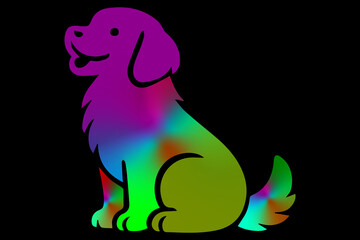 Fototapeta premium Cute cartoon Vector image of a Golden Retriever