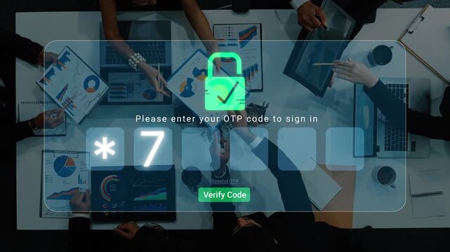 Modern Office Workspace with Team Collaboration Using Technology for Secure OTP Verification and Data Analysis in a Professional Setting Sigmoid