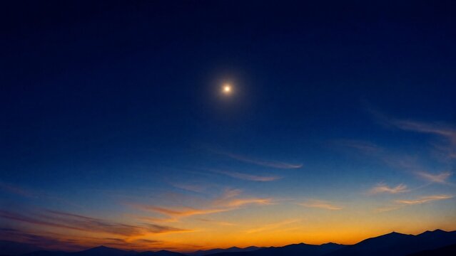 The planet Venus shining in a deep blue twilight sky with a gold palette.