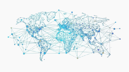 Fototapeta premium A global network map representing interconnectedness and technology