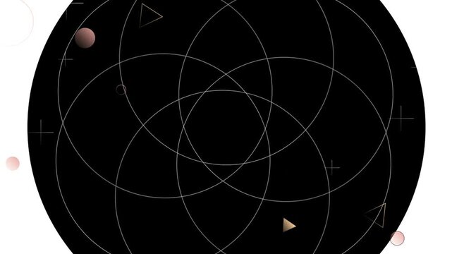Animated abstract background with intersecting circles