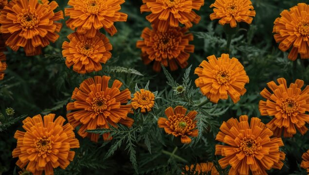 Latin Binomial for French Marigold Known as Tagetes patula