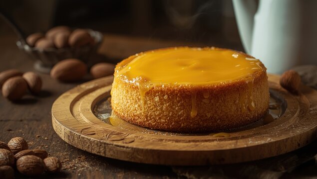 Portuguese toucinho do ceu cake combining almond meal and rich egg yolks