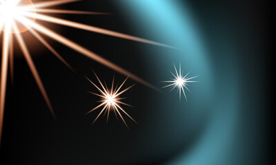 Fototapeta premium Bright Starburst Light Effect on Dark Background with Blue Gradient