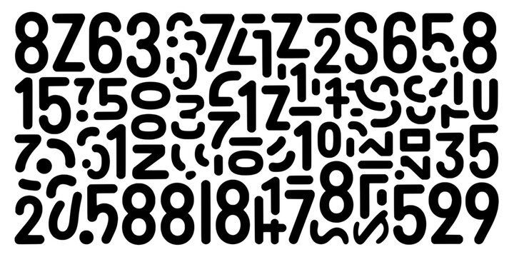 Numbers and Letters Set with Bold and Stylized Typography Design Featuring Font, Characters, Alphanumeric with Symbols and Creative Elements For