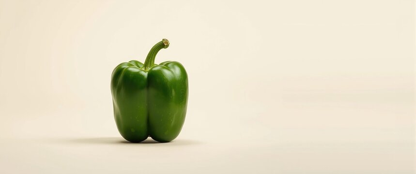 Isolated green capsicum with empty copy space