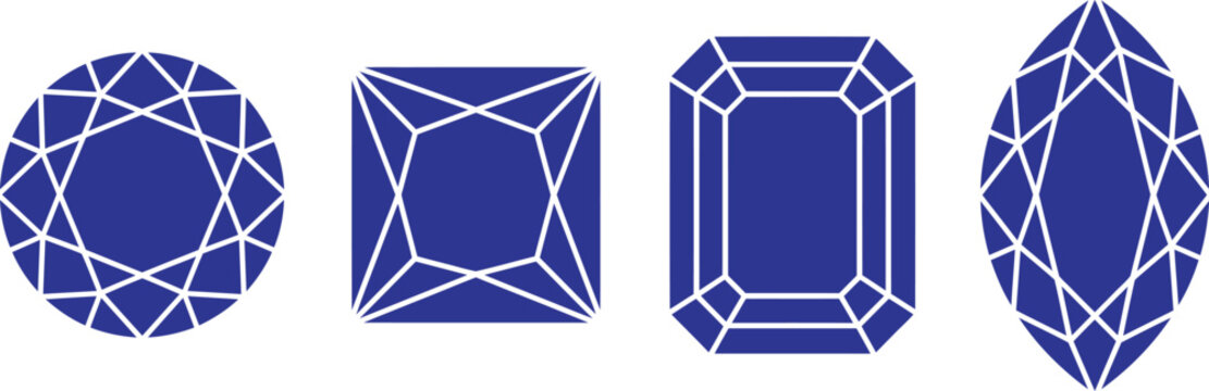 Busignees gem cuts round princess emerald and marquise diamond shapes for jewelry design