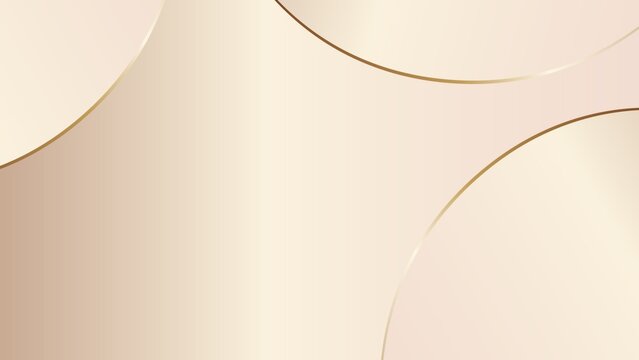 ​An elegant abstract background featuring soft beige and cream gradients. The design is highlighted by smooth, sweeping curved shapes and multiple thin, shimmering gold metallic lines that create a lu