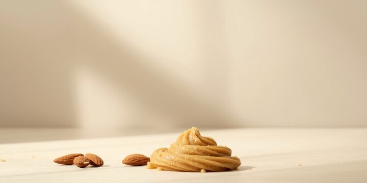 Soft daylight almond butter paste backdrop with copy space