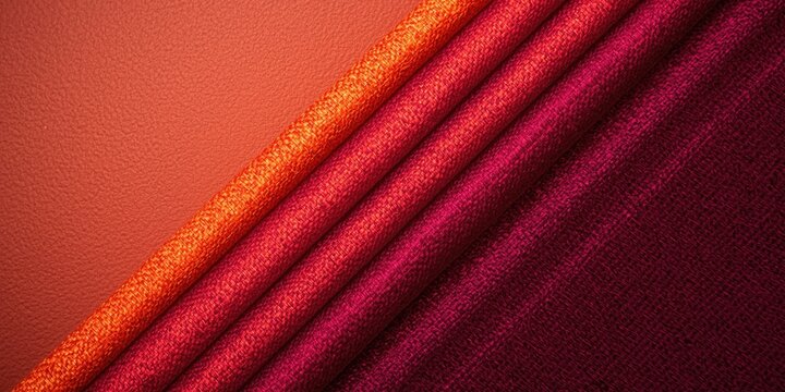 Fabric closeup highlighting bold orange and purple stripes with distinctive weave details