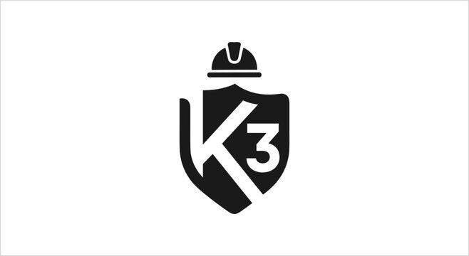 K3 Logo Shield Hard Hat Safety Symbol.