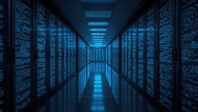 Neural network workflow delivering text summaries from supercomputer data in data center corridor