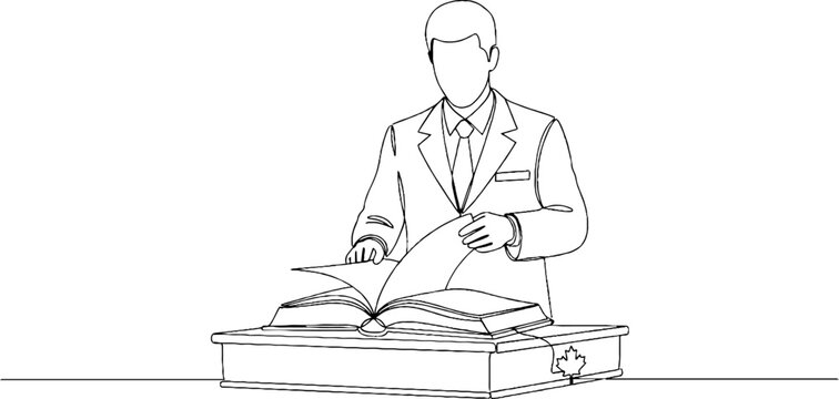 Businessman reviewing important documents at desk setup.