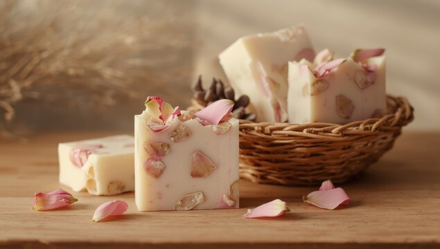 Organic rose petal soaps handmade for eco conscious consumers and gift giving