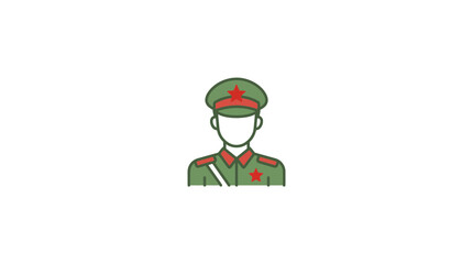 Fototapeta premium Military Officer Icon Vector Illustration - Soldier Uniform Emblem