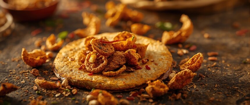 Spicy and Crispy Nachni Pappad Featuring Ragi and Fryums