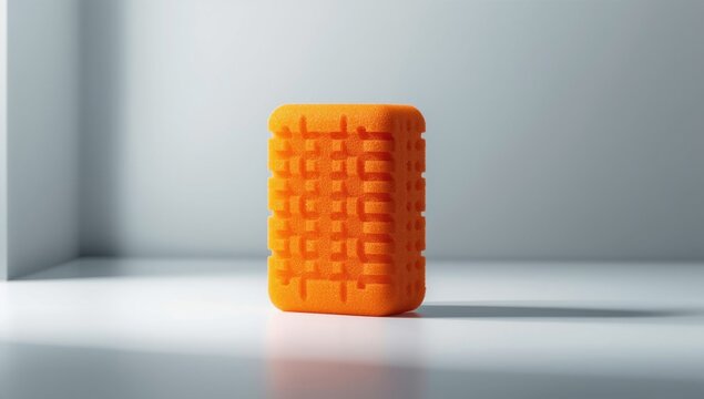 Vibrant orange shock proof sponge packaging for sensitive electronic components
