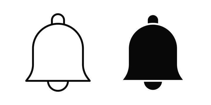 Bell ring icon. Editable line vector element set